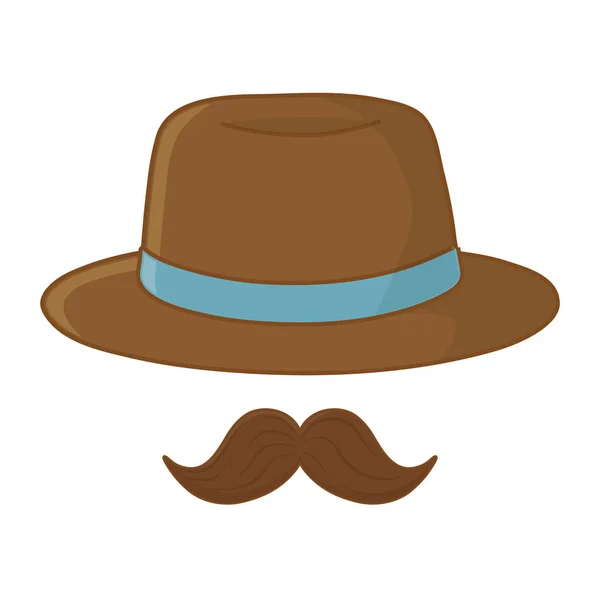 Hat and moustache — ストックベクタ