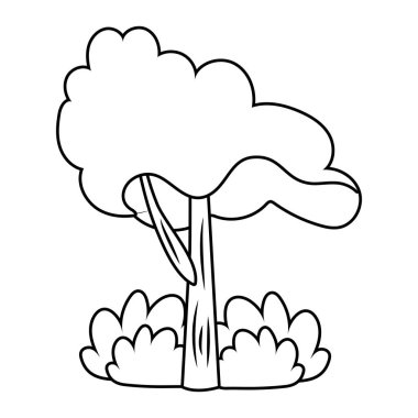 açık doğa ağacı karikatür