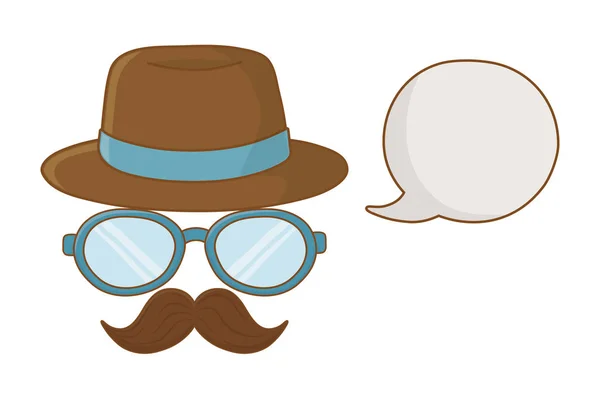 Óculos de chapéu e bigode — Vetor de Stock