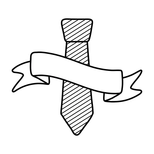 Kravat ve şerit siyah beyaz — Stok Vektör