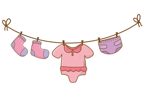Lindo bebé ducha dibujos animados — Archivo Imágenes Vectoriales
