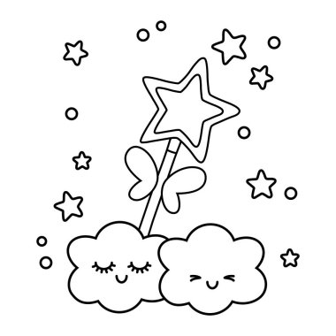 bulutlar siyah ve beyaz ile değnek