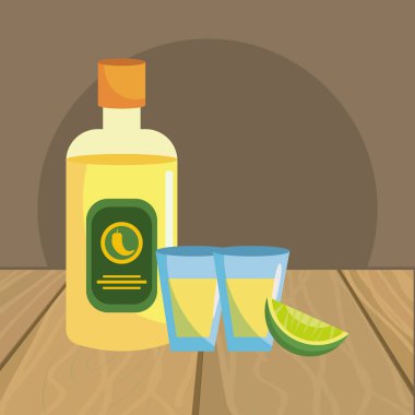 Meksika simgesi karikatür Restoran masada