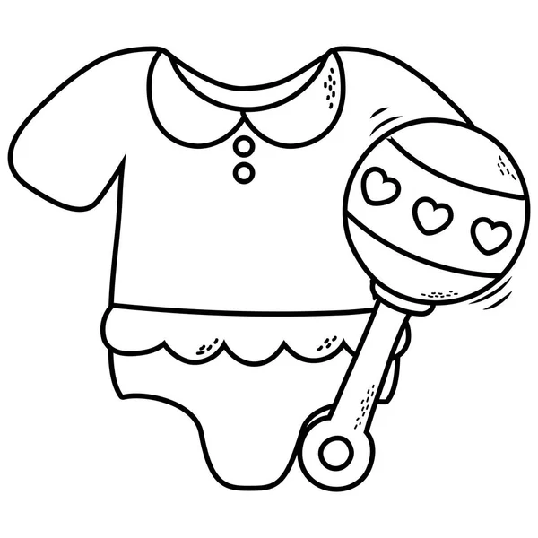 Schattige baby douche cartoon — Stockvector