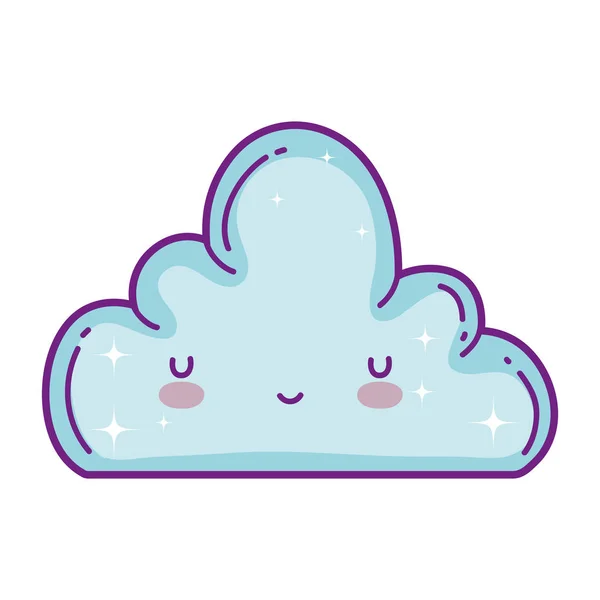 Schattig wolk kawaii karakter — Stockvector