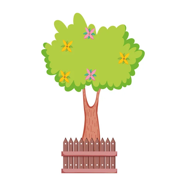 Árbol planta aislado icono — Vector de stock