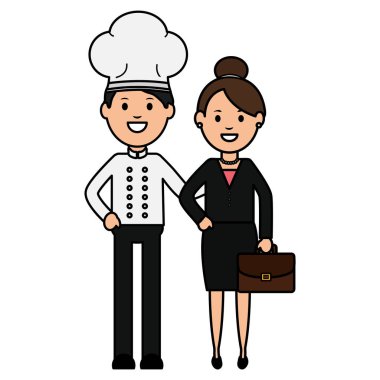 iş kadınıyla genç şef