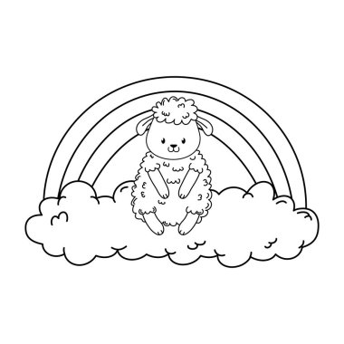 gökkuşağı ile bulutlar sevimli koyun