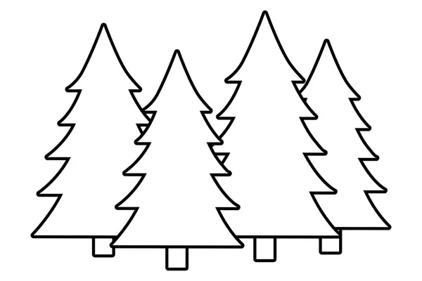 Dibujos animados árboles al aire libre — Vector de stock