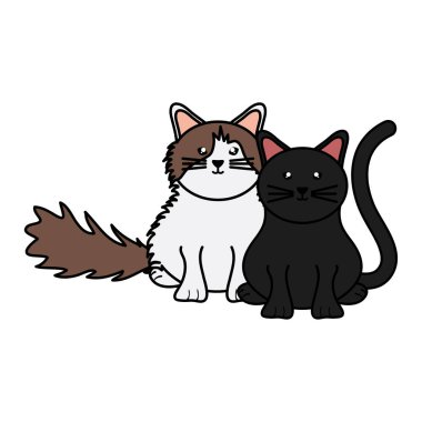 sevimli küçük kediler evcil hayvan karakterleri