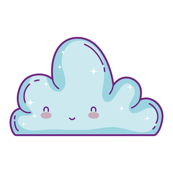 Lindo carácter kawaii nube — Archivo Imágenes Vectoriales