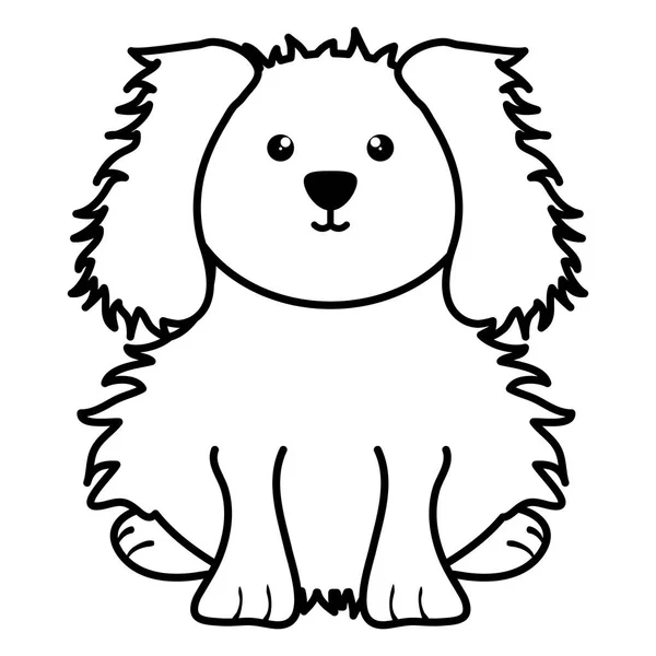 Χαριτωμένο μικρό σκυλί κατοικίδιο ζώο χαρακτήρα — Διανυσματικό Αρχείο