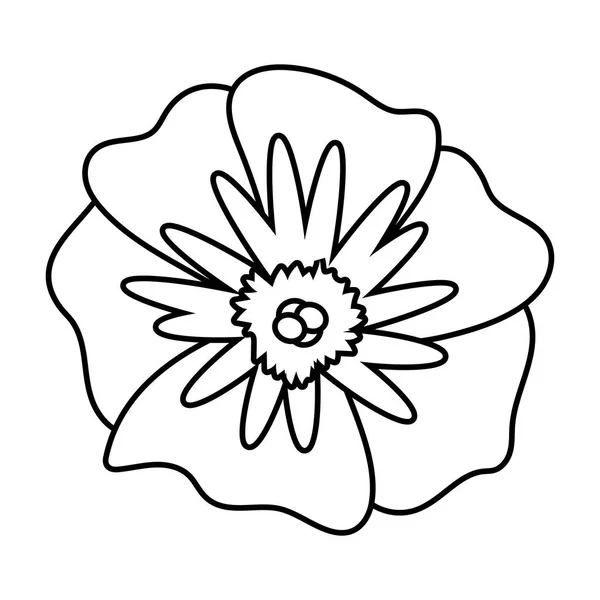 Desenhos animados tropicais florais em preto e branco — Vetor de Stock