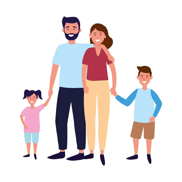 Couple with children — Stock Vector