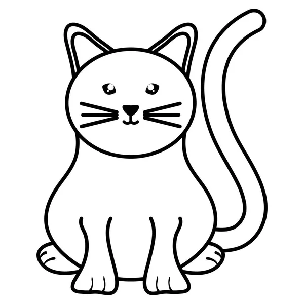 Bonitinho pequeno gato pet personagem — Vetor de Stock