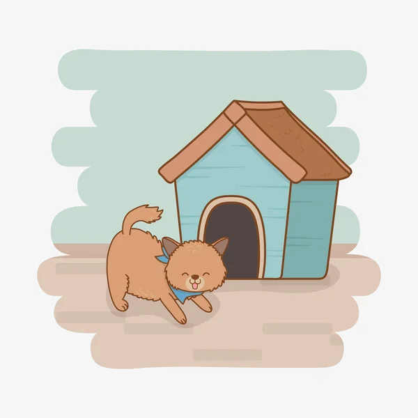 Mignon petit chien mascotte personnage — Image vectorielle