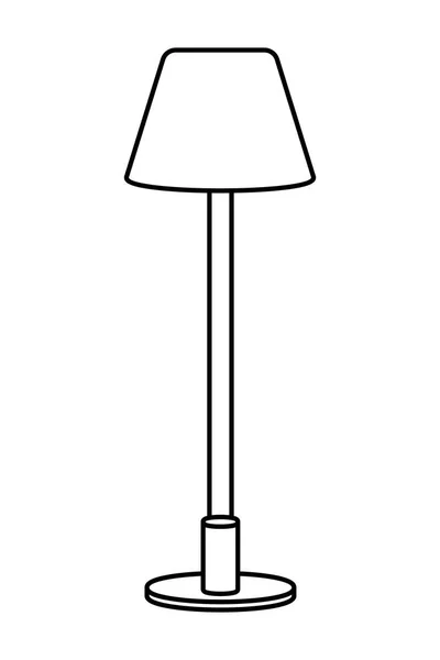Icône lampe dessin animé noir et blanc — Image vectorielle