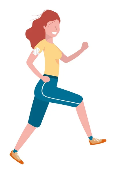 Femme courir avec des vêtements de sport — Image vectorielle