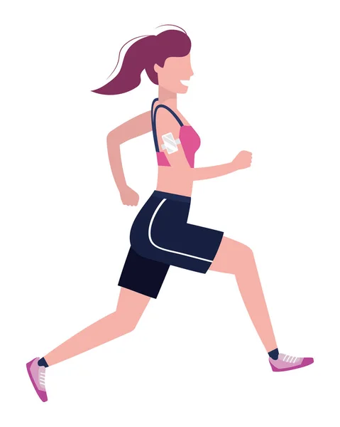Frau läuft mit Sportkleidung — Stockvektor