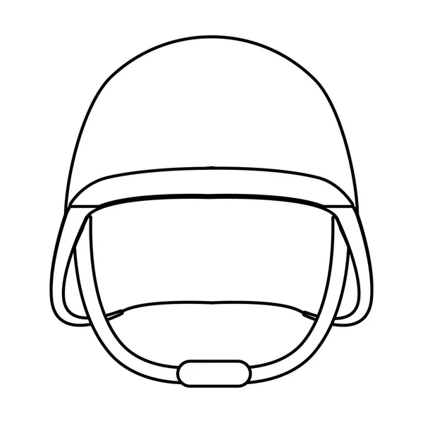 Military helmet icon black and white — Stock Vector