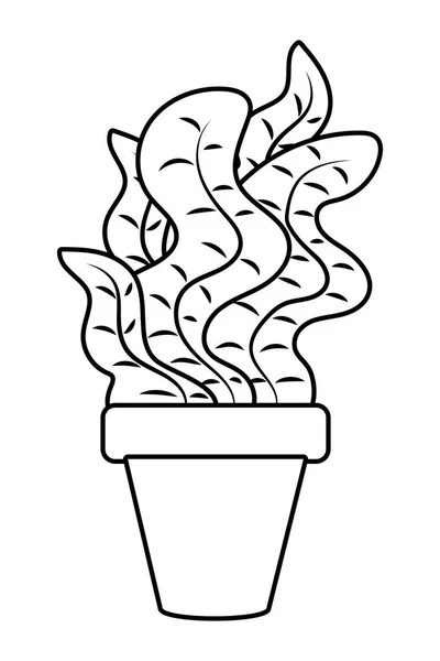 Plant pot icon zwart-wit — Stockvector