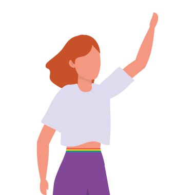 Genç kadın çizgi film