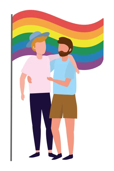 Dibujos animados orgullosos homosexuales — Vector de stock