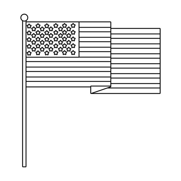 Drapeau de l'État uni noir et blanc — Image vectorielle