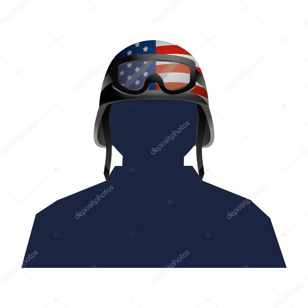 soldier silhouette and helmet