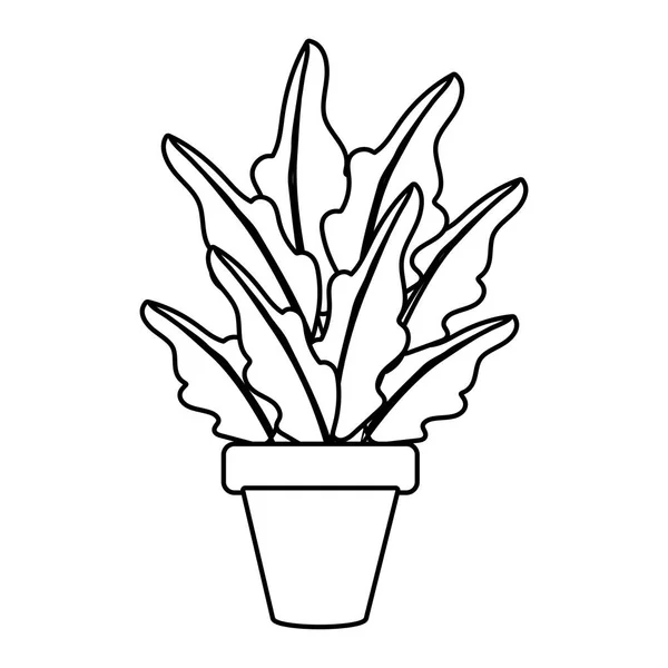 Εικονίδιο δοχείο φυτό μαύρο και άσπρο — Διανυσματικό Αρχείο