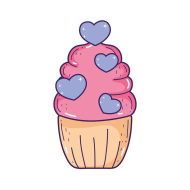 Sevgililer günü tatlı cupcake aşk