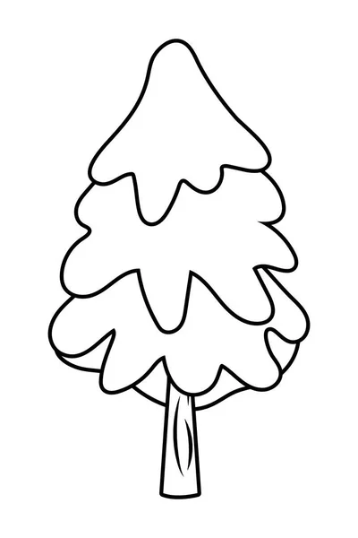 Açık konsept ağaç karikatür — Stok Vektör
