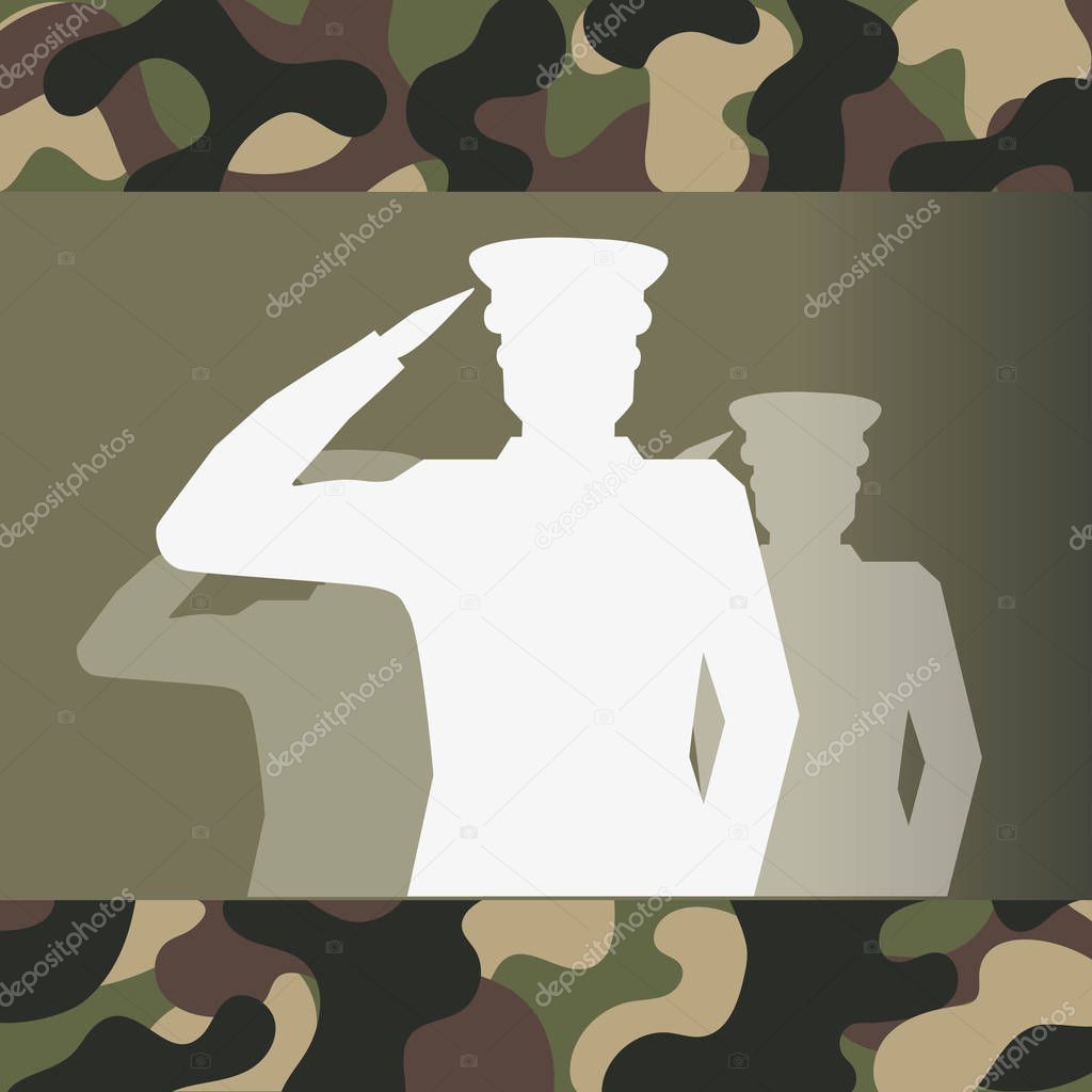 military officer silhouette and camouflage
