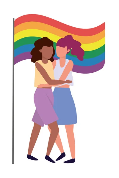 Dibujos animados orgullosos homosexuales — Vector de stock