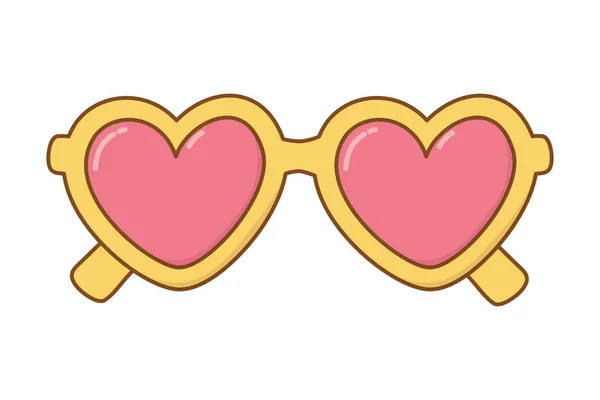Kalp şekli güneş gözlüğü — Stok Vektör