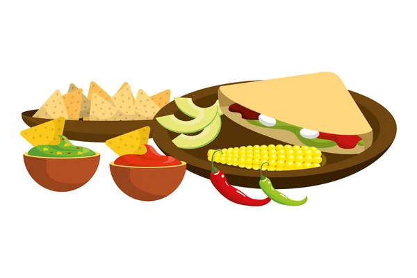 Výborné mexické jídlo kreslený — Stockový vektor