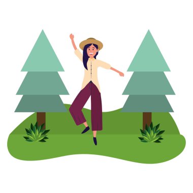 mutlu kadın karikatür