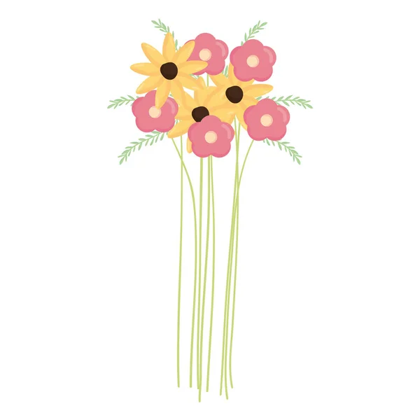 Belle décoration de jardin fleurs — Image vectorielle