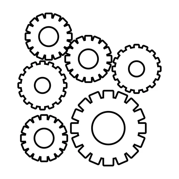 Gears stöd tecknad — Stock vektor