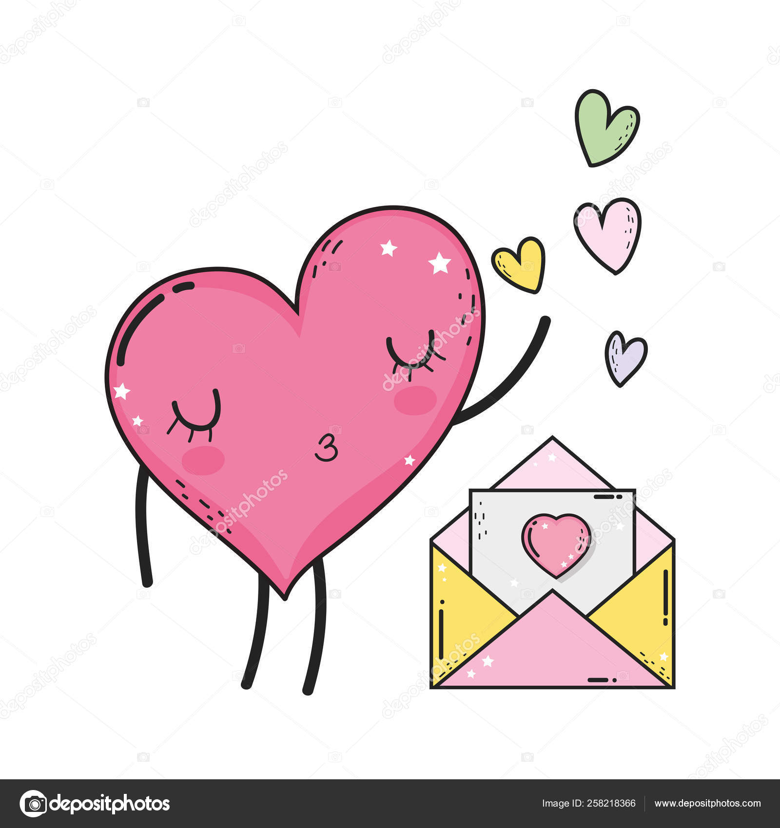 Coeur Amour Kawaii Caractere Image Vectorielle Par Stockgiu C Illustration