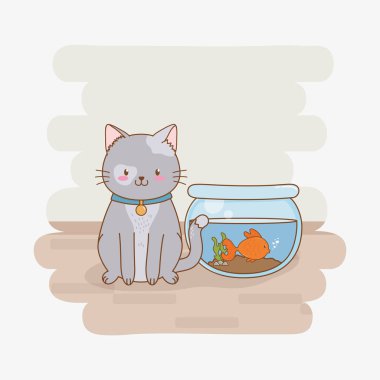 sevimli küçük pisi maskot karakter