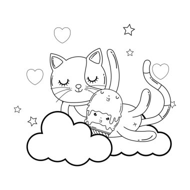 dondurma ile sevimli kedi