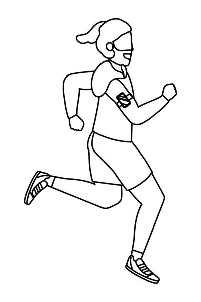 Sporty fitness pociąg kreskówka — Wektor stockowy