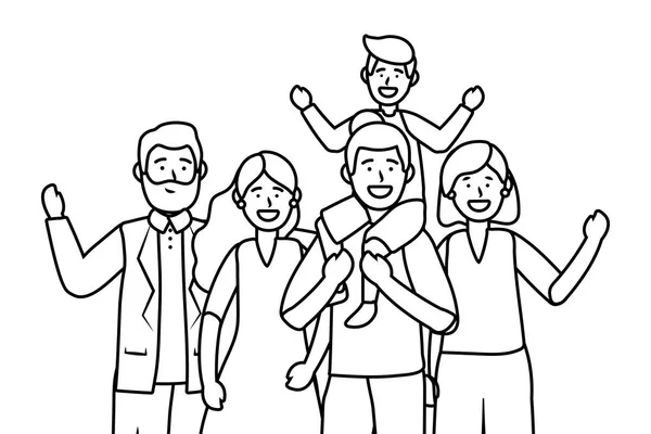 Famille avatar personnage de dessin animé — Image vectorielle
