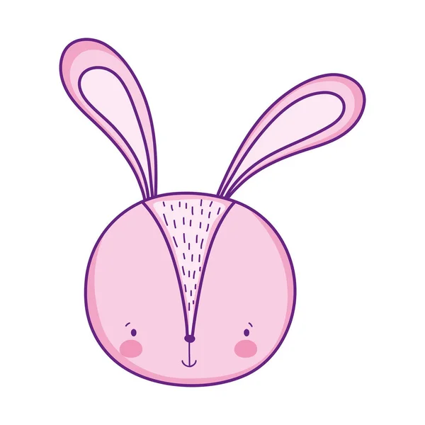 Mignon petit personnage de tête de lapin — Image vectorielle