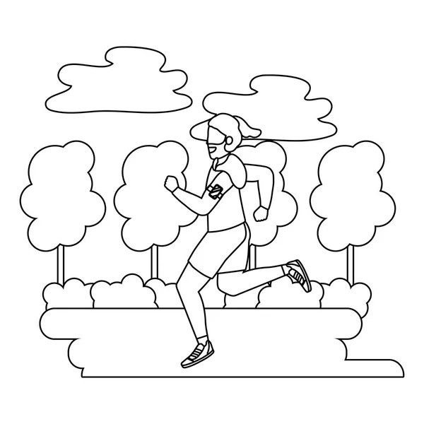 Fitness deporte tren dibujos animados — Vector de stock