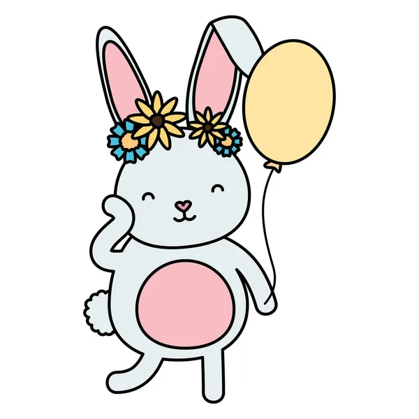 Lindo pequeño conejo carácter de Pascua — Vector de stock