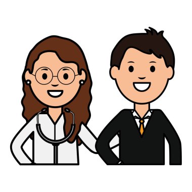 işadamı ile profesyonel kadın doktor