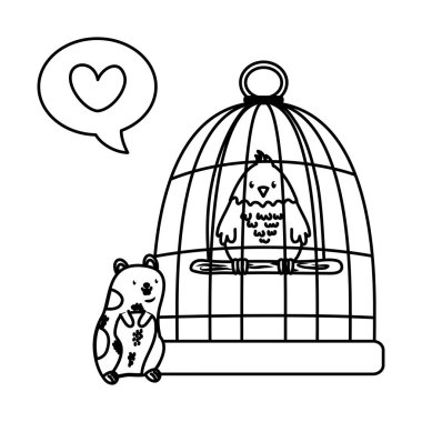 sevimli komik evcil hayvan karikatür