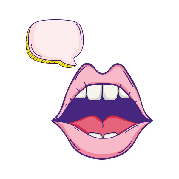 Dessin animé rétro bouche ouverte — Image vectorielle